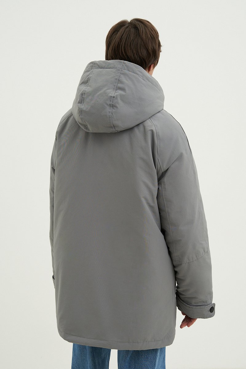 Пальто утепленное из хлопка с контрастной отделкой, Модель FAD21002, Фото №5