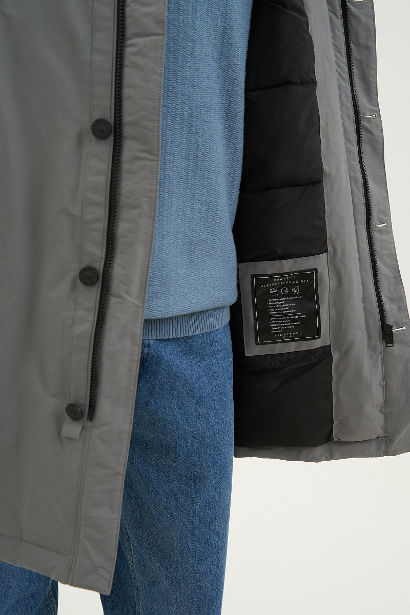 Пальто утепленное из хлопка с контрастной отделкой, Модель FAD21002, Фото №6