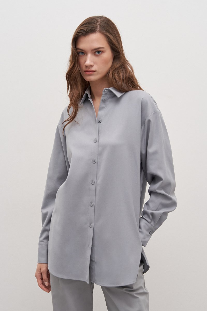 свободная женская рубашка с вискозой, Модель FAD110239, Фото №1