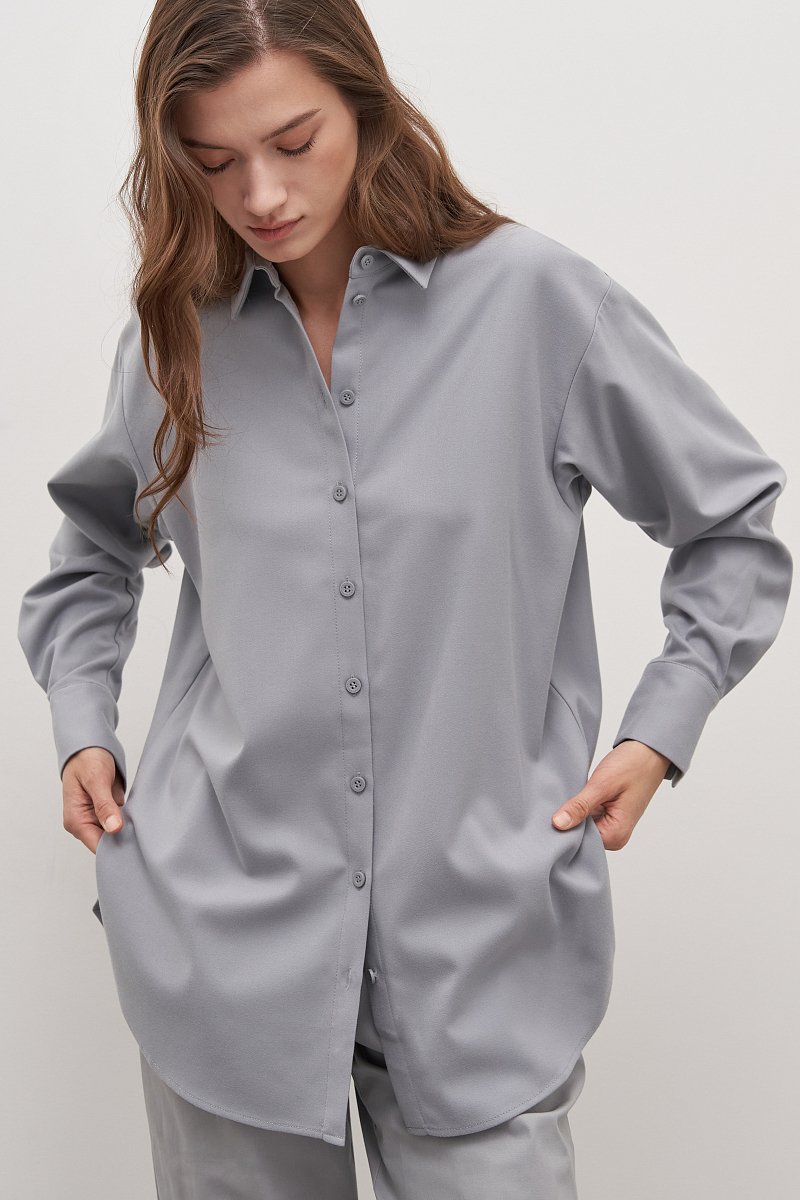 свободная женская рубашка с вискозой, Модель FAD110239, Фото №3