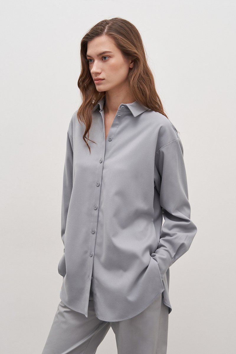 свободная женская рубашка с вискозой, Модель FAD110239, Фото №4