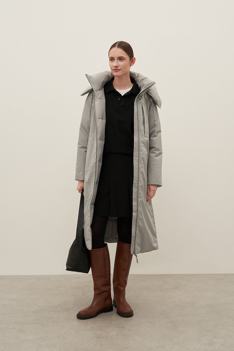 Пуховое пальто из хлопка с капюшоном, Модель FAD11070, Фото №2