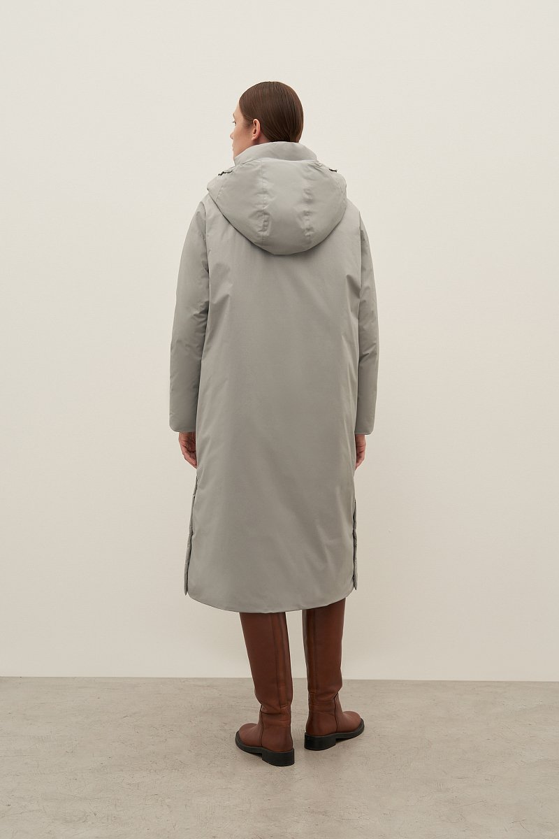 Пуховое женское пальто с капюшоном, Модель FAD11070, Фото №4