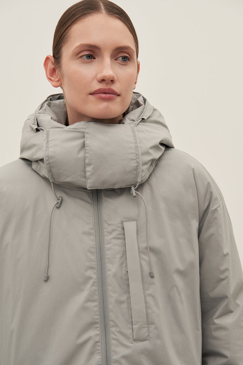 Пуховое женское пальто с капюшоном, Модель FAD11070, Фото №5