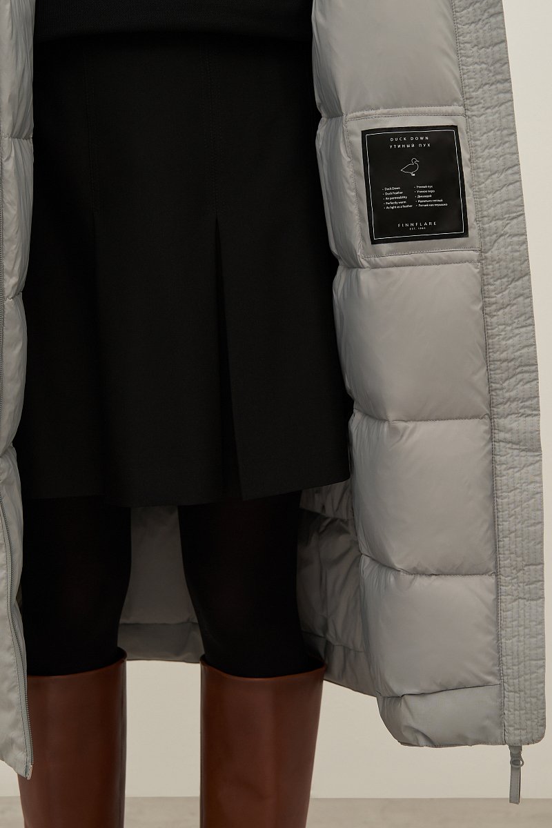 Пуховое женское пальто с капюшоном, Модель FAD11070, Фото №6