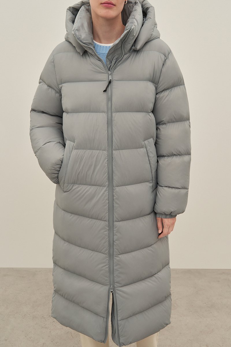 Пуховое пальто с воротником стойкой, Модель FAD11078, Фото №3