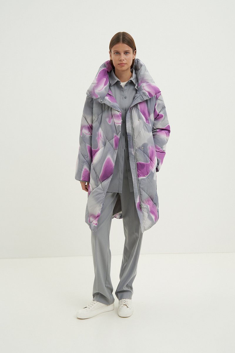Женское пальто с абстрактным рисунком, Модель FAD11002, Фото №2