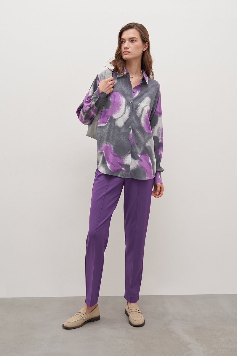 женская рубашка с цветочным орнаментом, Модель FAD110250, Фото №2