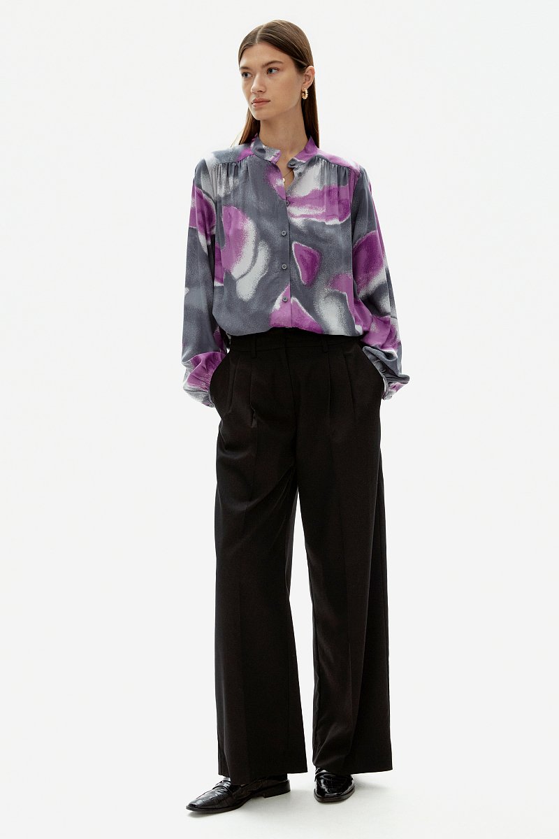 Женская блузка с цветочным узором с вискозой, Модель FAD110251, Фото №2