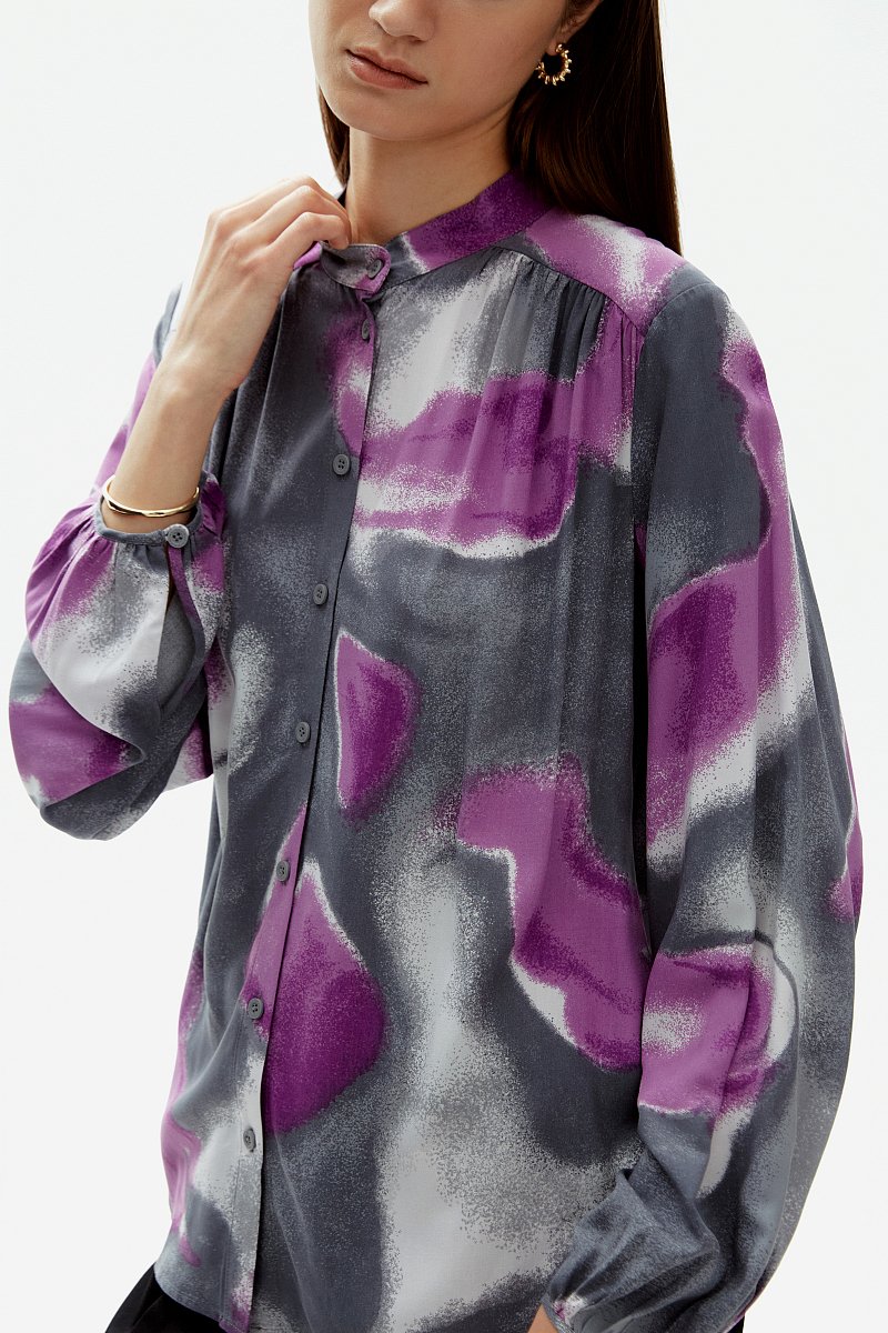 Женская блузка с цветочным узором с вискозой, Модель FAD110251, Фото №3