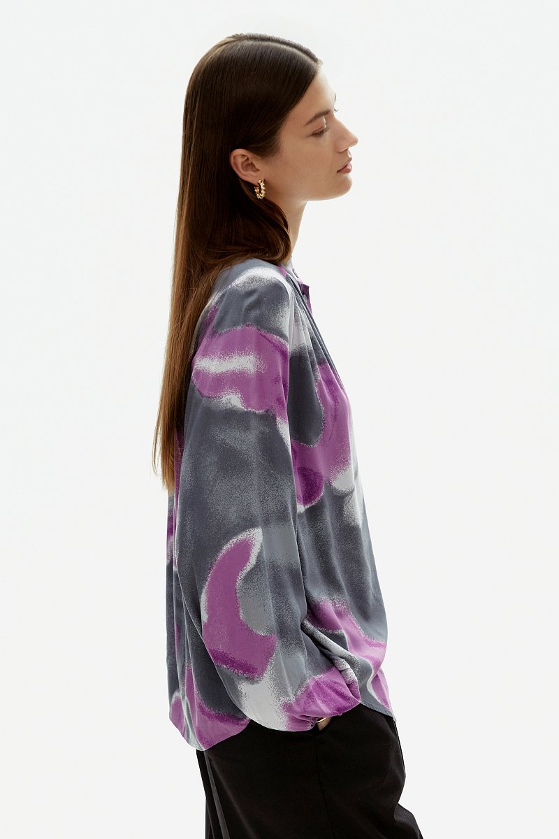 Женская блузка с цветочным узором с вискозой, Модель FAD110251, Фото №4
