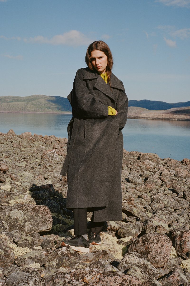 Пальто из шерсти и шелка, Модель FAD11057, Фото №1