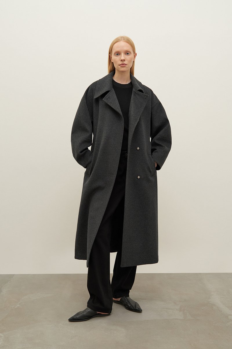Пальто из шерсти и шелка, Модель FAD11057, Фото №2