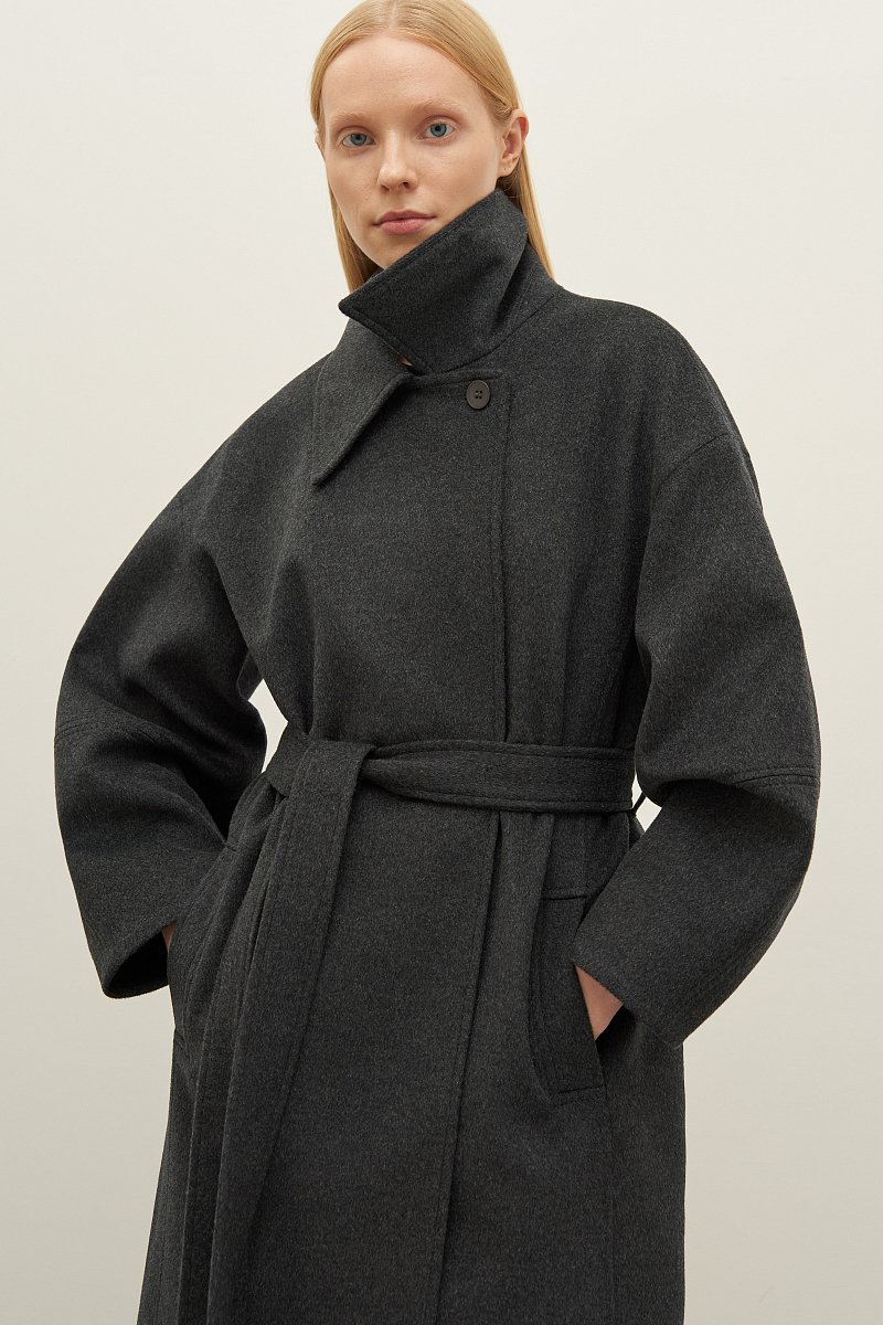 Пальто из шерсти и шелка, Модель FAD11057, Фото №3