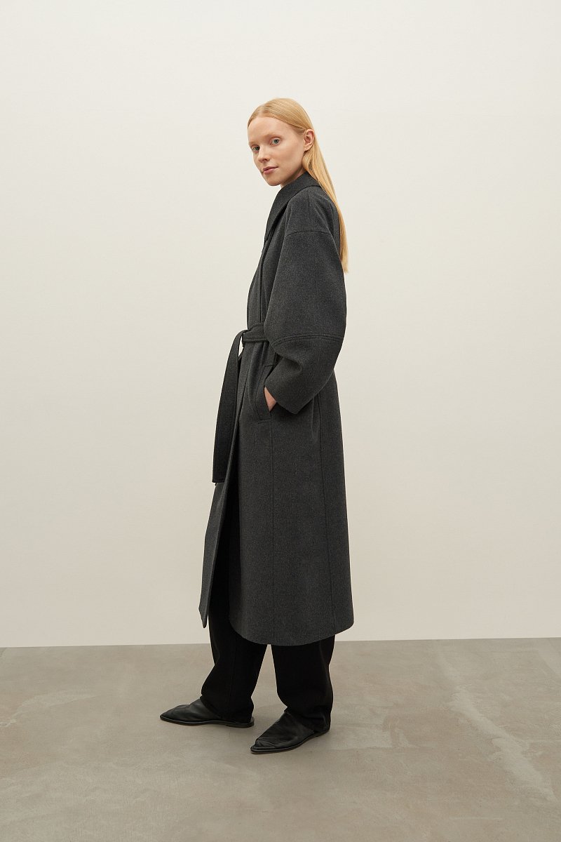 Пальто из шерсти и шелка, Модель FAD11057, Фото №4