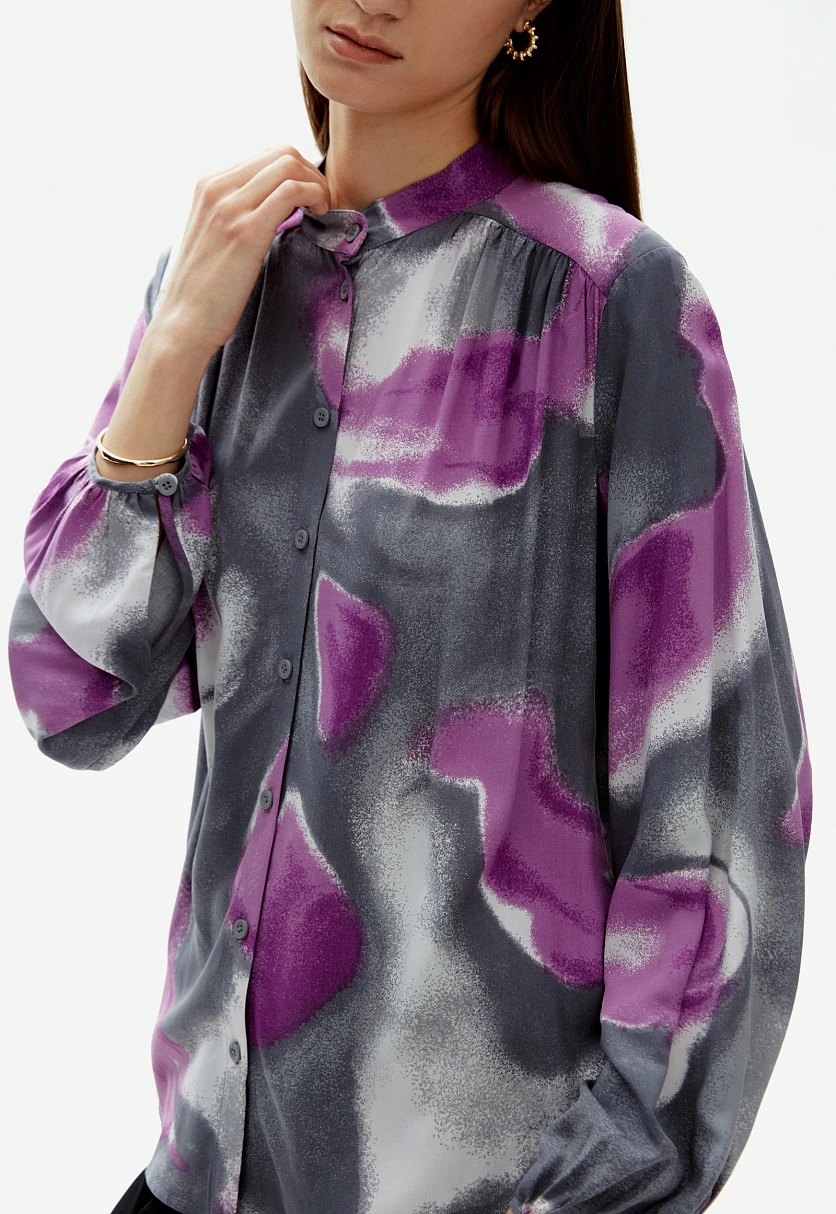 Блузка с воротником-стойкой, Модель FAD110251, Фото №3