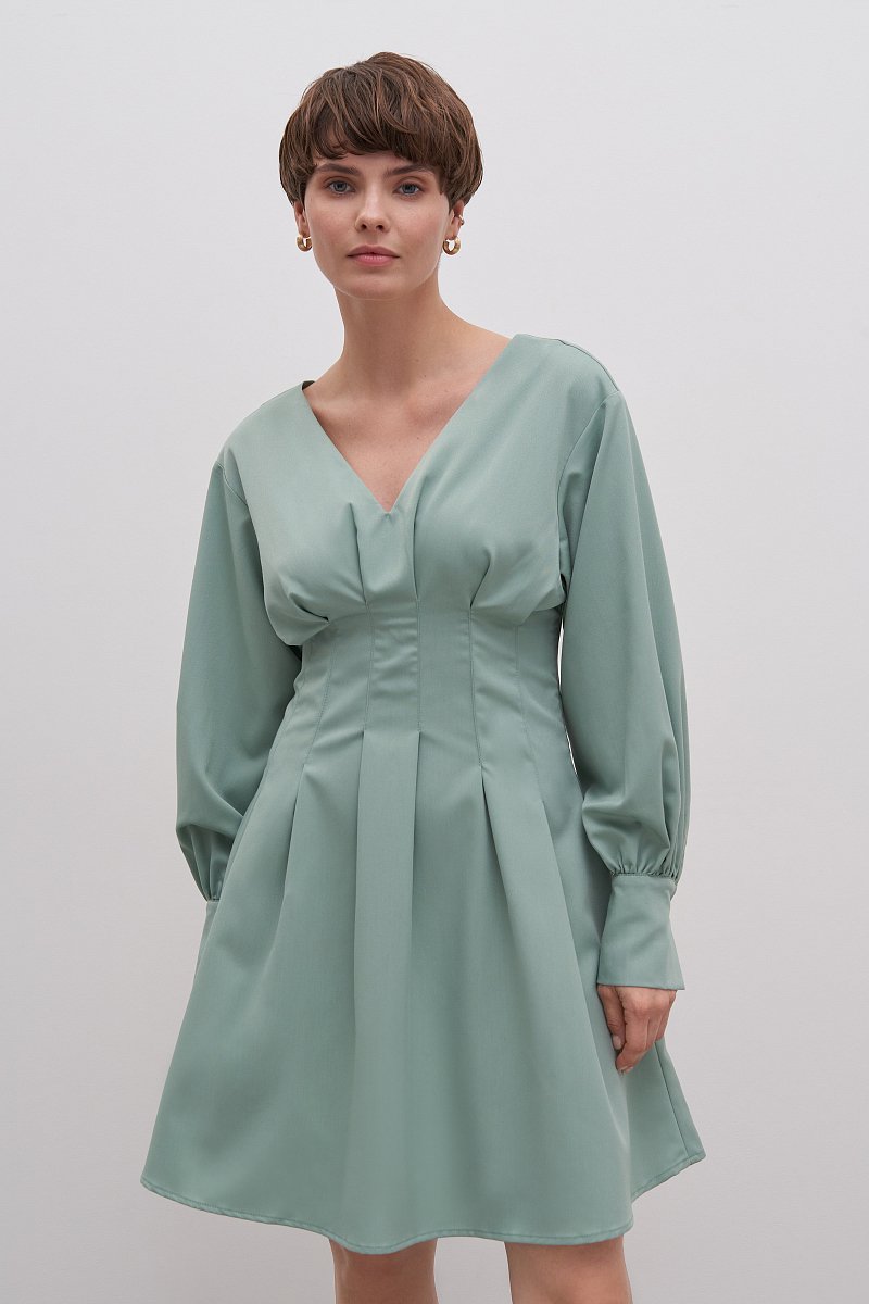 Платье в длине мини с длинным рукавом, Модель FAD110152, Фото №1