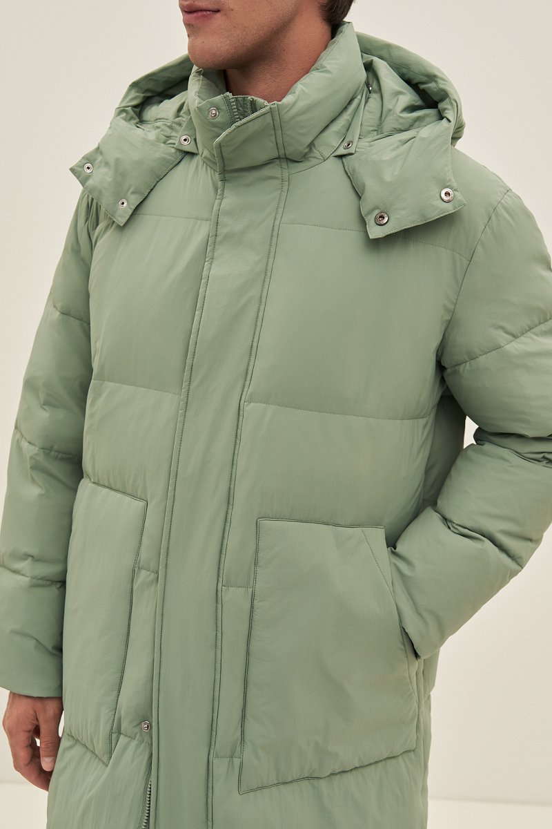 Пуховое пальто с воротником стойкой, Модель FAD21010, Фото №3