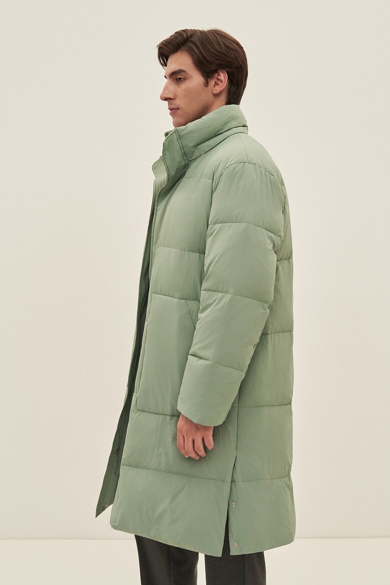 Пуховое пальто с воротником стойкой, Модель FAD21010, Фото №4