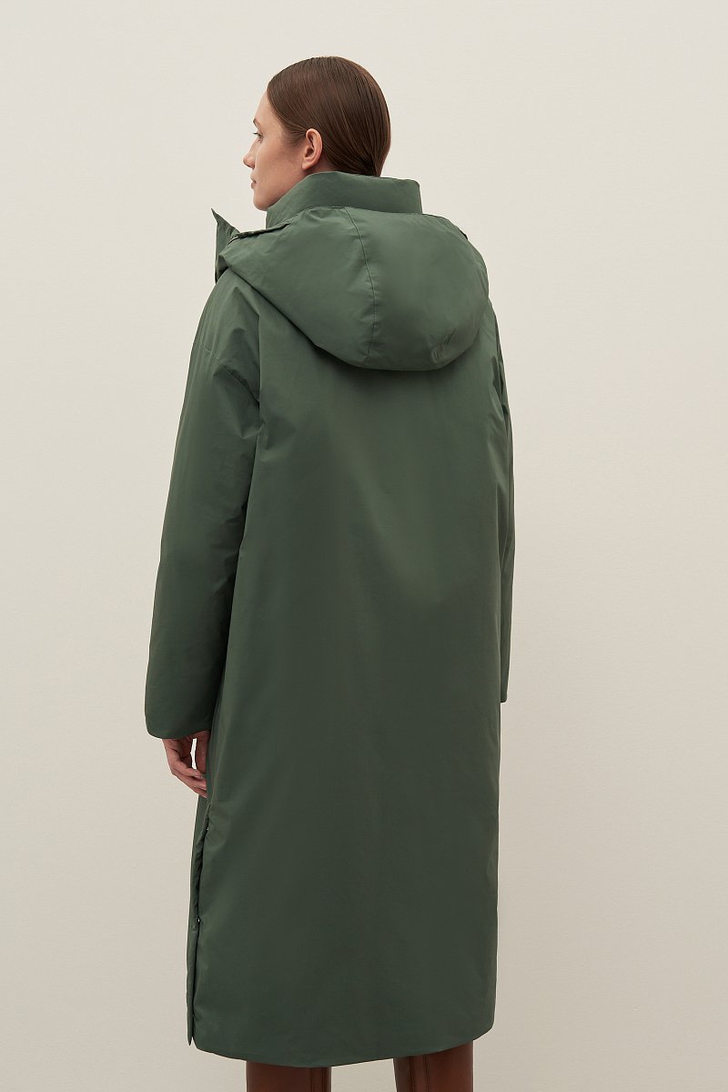 Пуховое женское пальто с капюшоном, Модель FAD11070, Фото №5