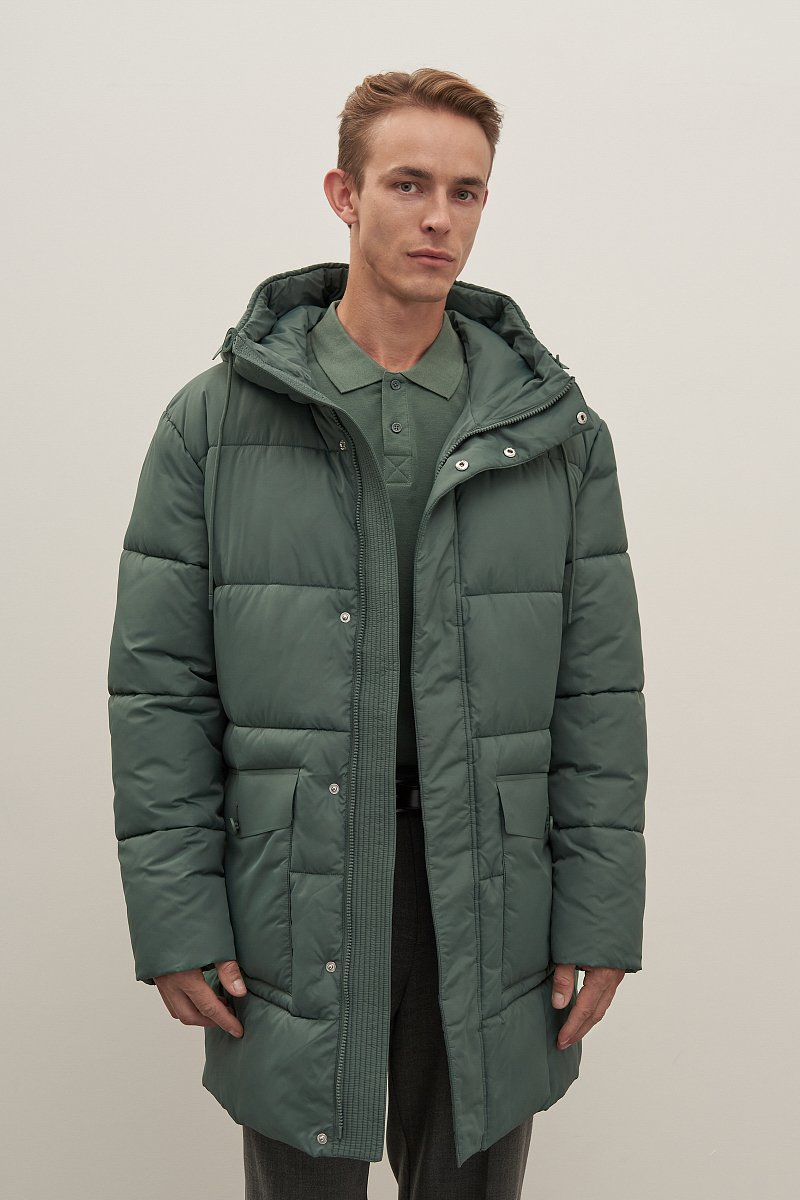 Мужское пальто с капюшоном, Модель FAD21069, Фото №1