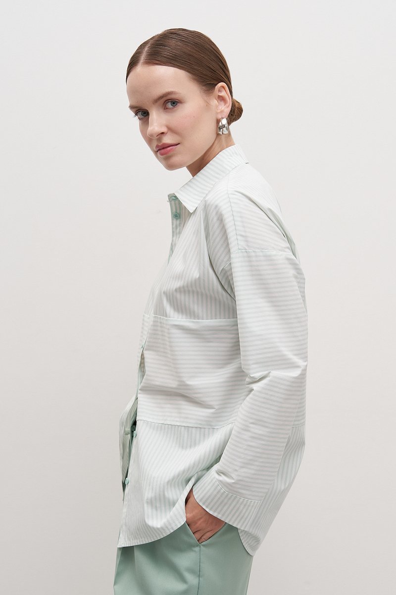 Рубашка из хлопка с отложным воротником, Модель FAD110108, Фото №5