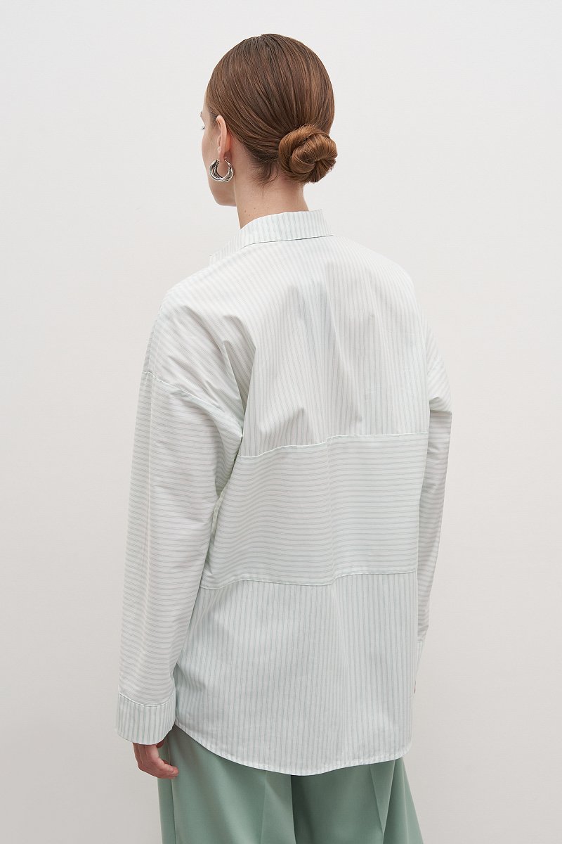 Рубашка из хлопка с отложным воротником, Модель FAD110108, Фото №6