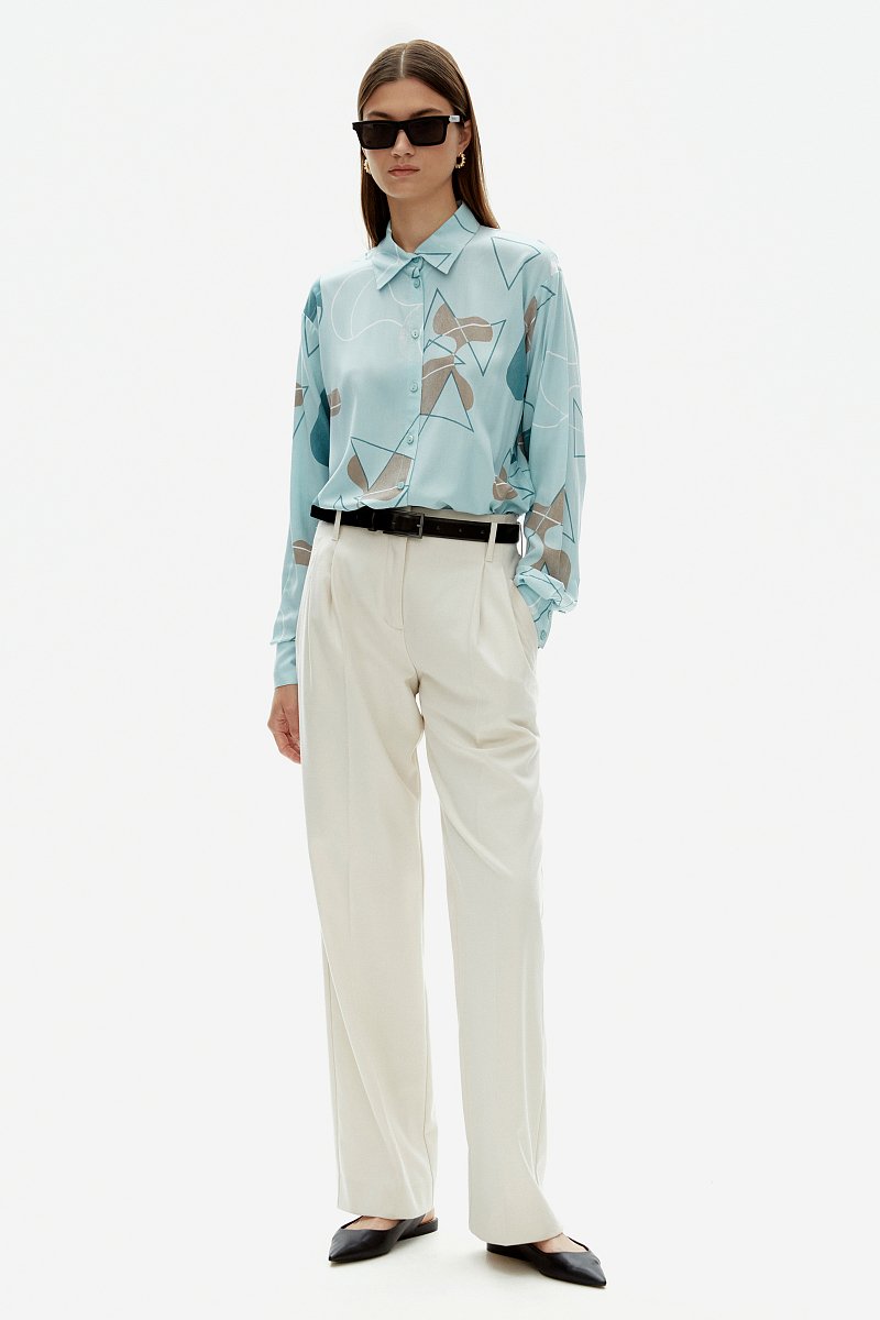 женская рубашка с абстрактным узором из вискозы, Модель FAD110168, Фото №2
