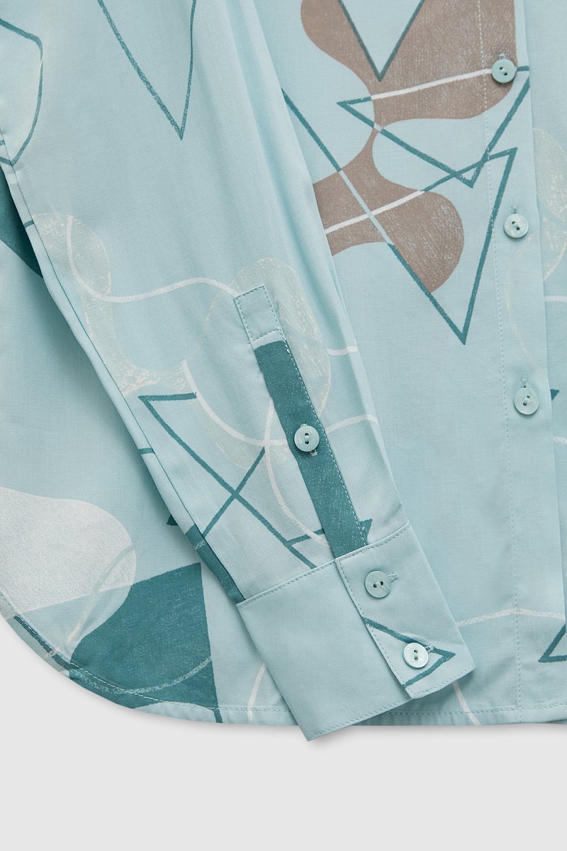женская рубашка с абстрактным узором из вискозы, Модель FAD110168, Фото №6