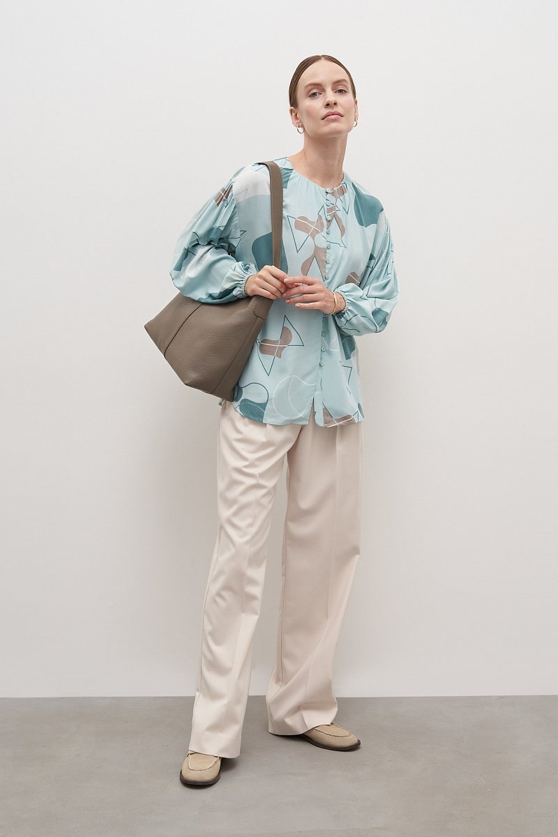 Вискозная женская блузка с абстрактным принтом, Модель FAD110169, Фото №2