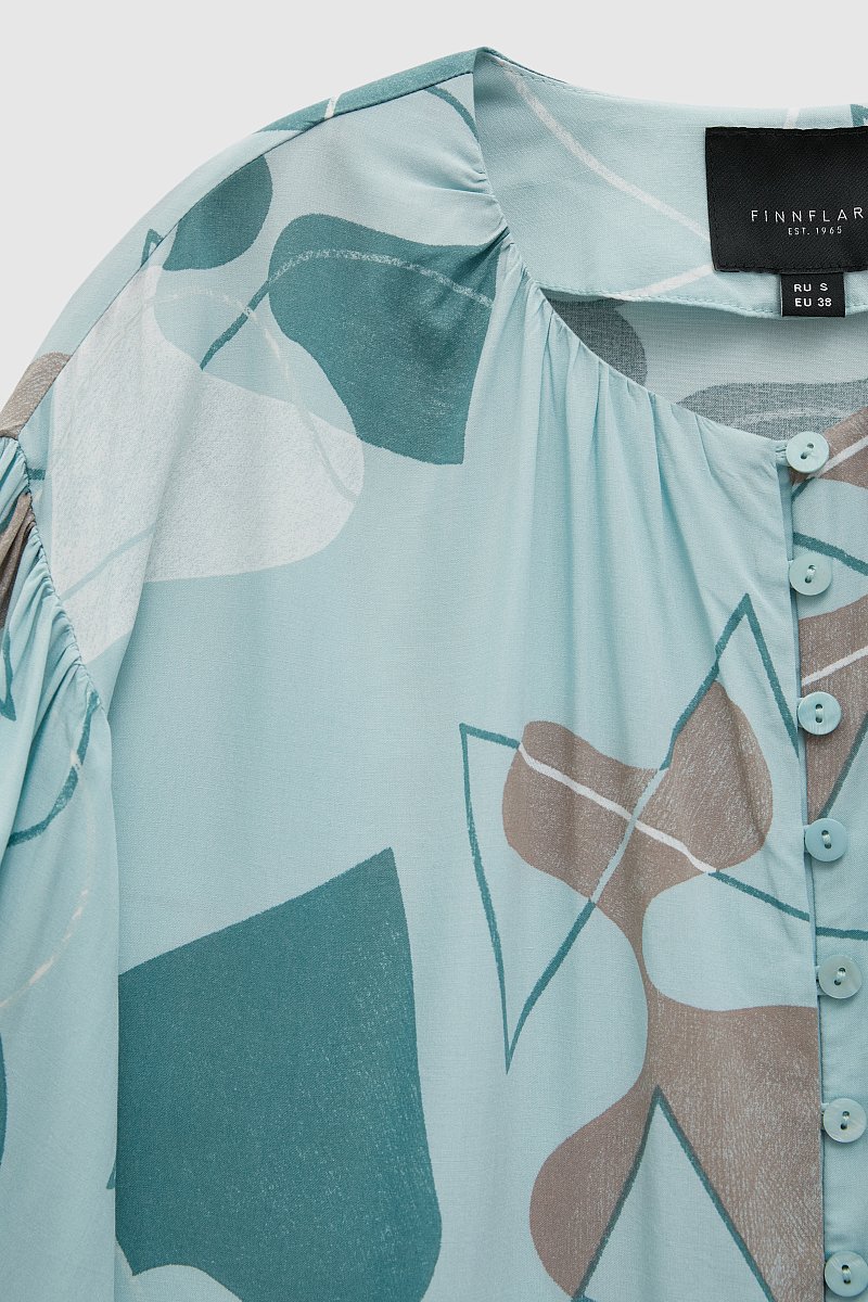 Блузка свободного силуэта с абстрактным принтом, Модель FAD110169, Фото №6