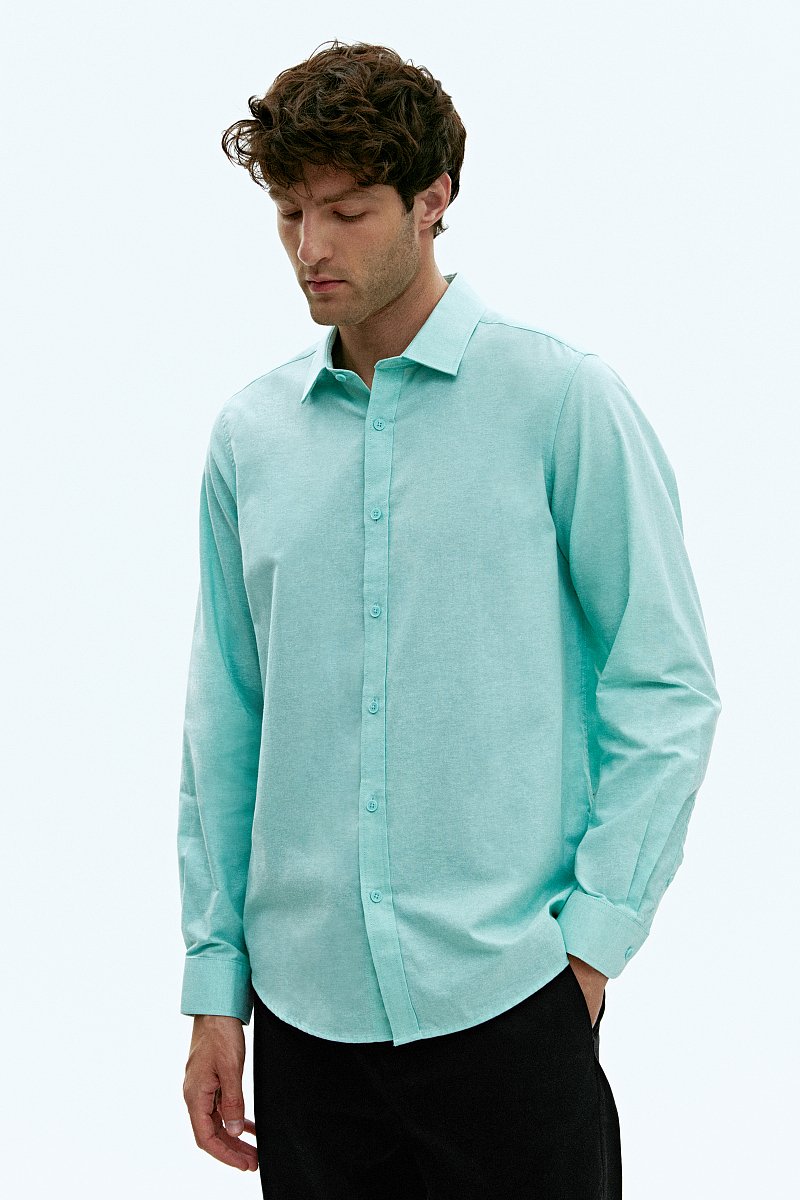 Рубашка из хлопка с отложным воротником, Модель FAD210112, Фото №1