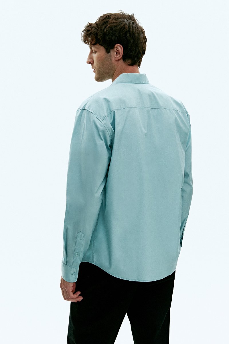 Мужская рубашка прямого кроя с длинным рукавом, Модель FAD21078, Фото №5