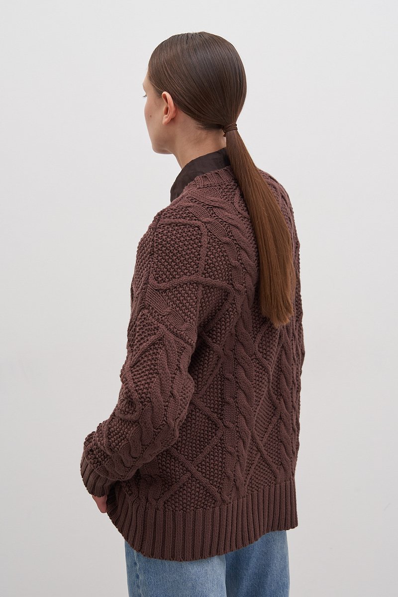 Трикотажный женский джемпер фактурной вязки, Модель FAD11117, Фото №5