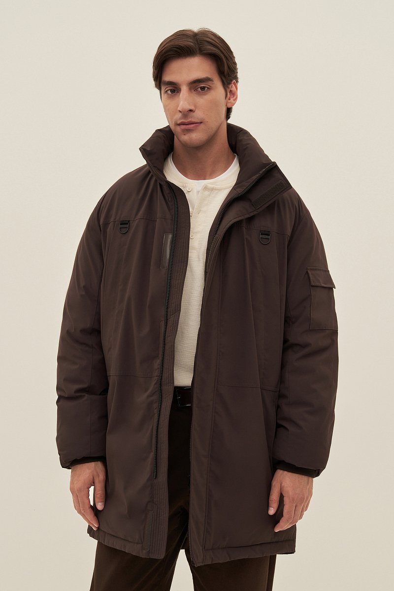 Пальто утепленное с воротником стойкой, Модель FAD21055, Фото №1