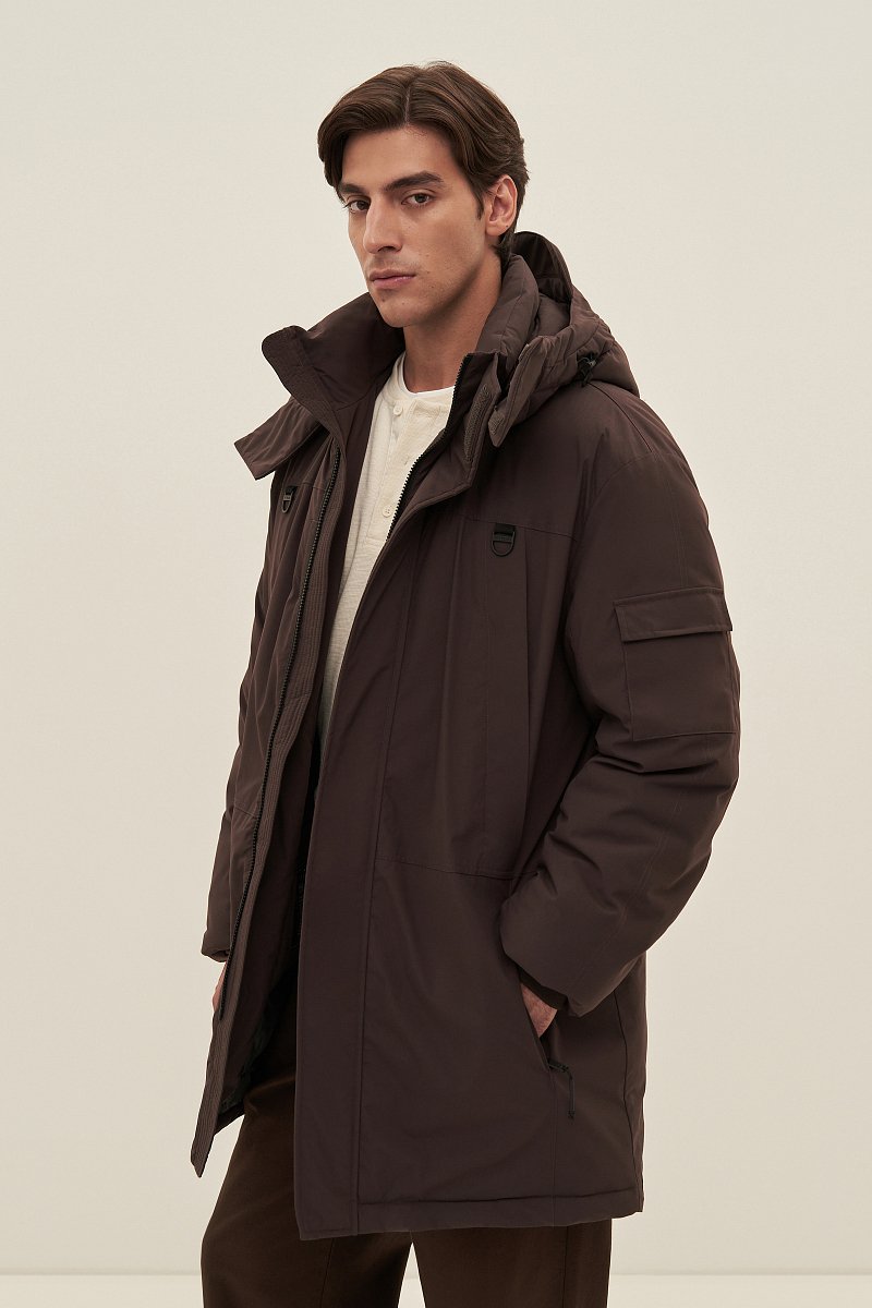 Пальто утепленное с воротником стойкой, Модель FAD21055, Фото №4