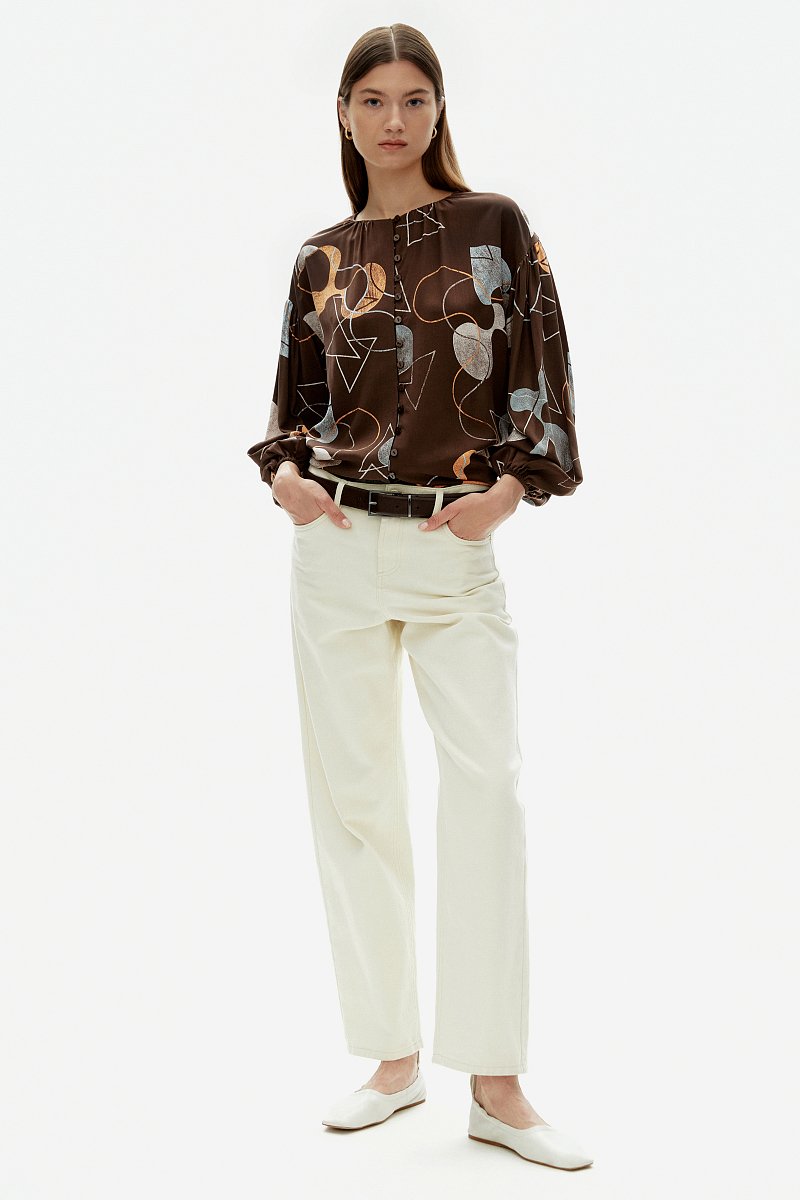 Вискозная женская блузка с абстрактным принтом, Модель FAD110169, Фото №2