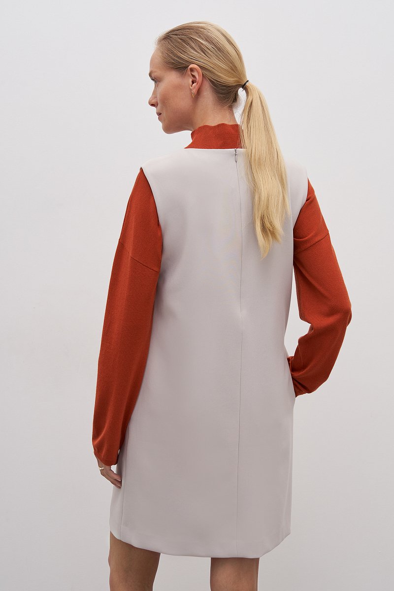 Платье прямого силуэта с округлым воротником, Модель FAD110175, Фото №6