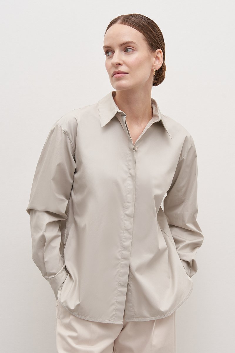 Рубашка из хлопка с отложным воротником, Модель FAD110219, Фото №2