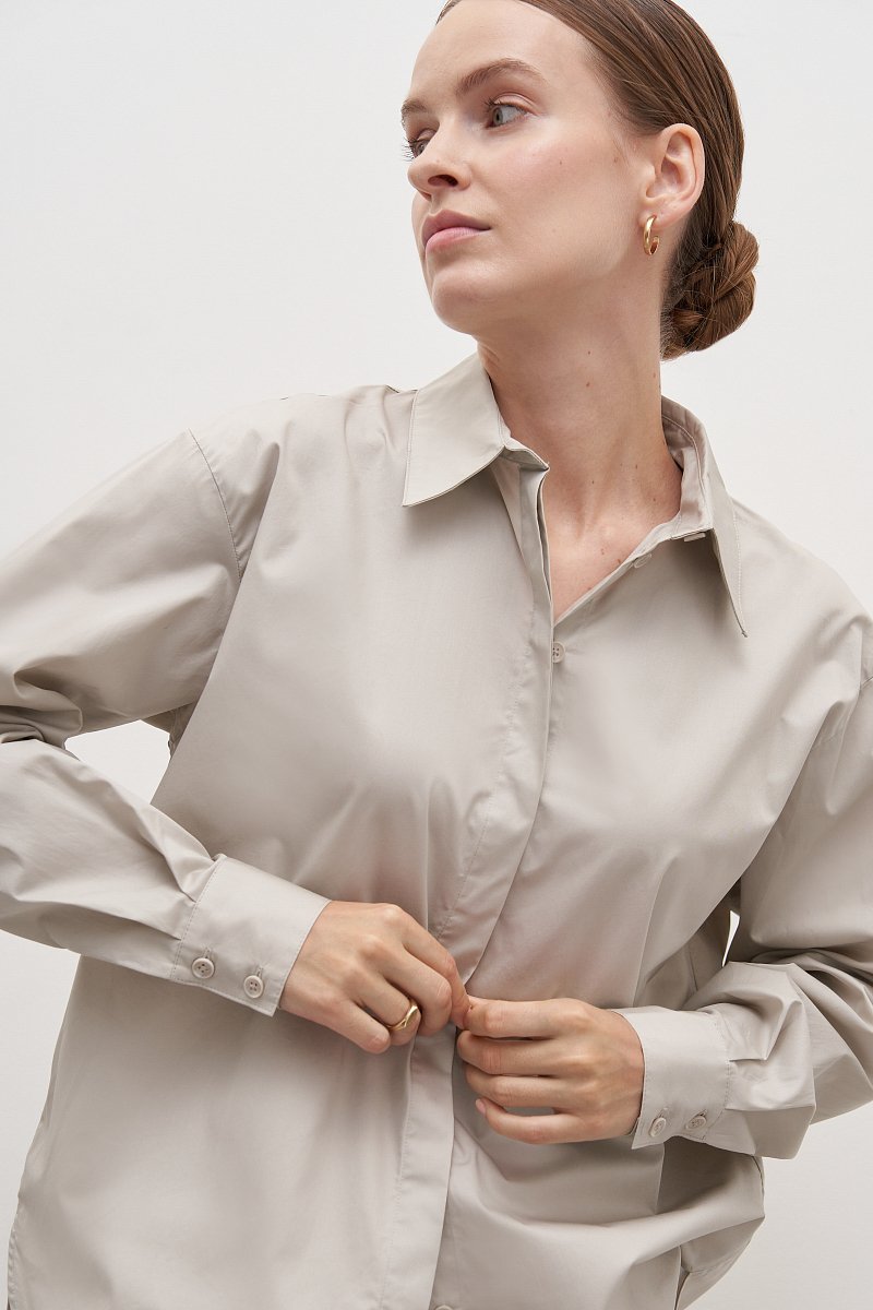 Рубашка из хлопка с отложным воротником, Модель FAD110219, Фото №4