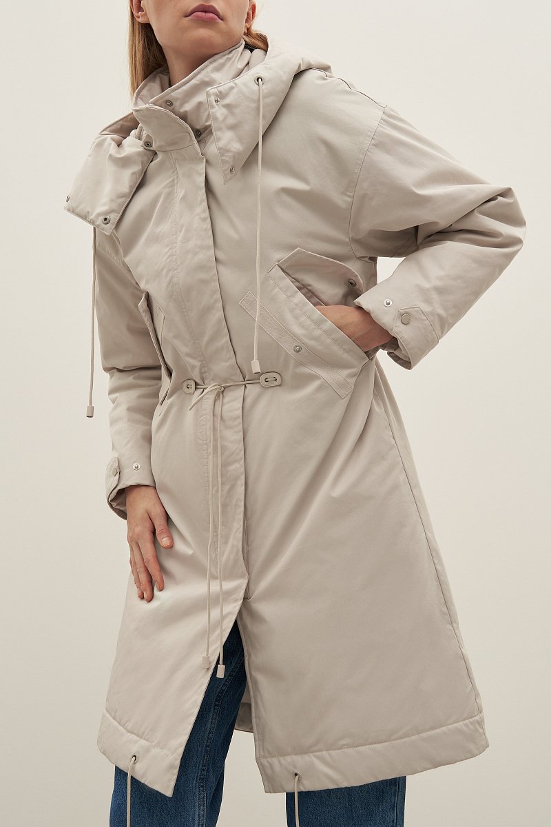 Пальто утепленное из хлопка с воротником стойкой, Модель FAD11052, Фото №3