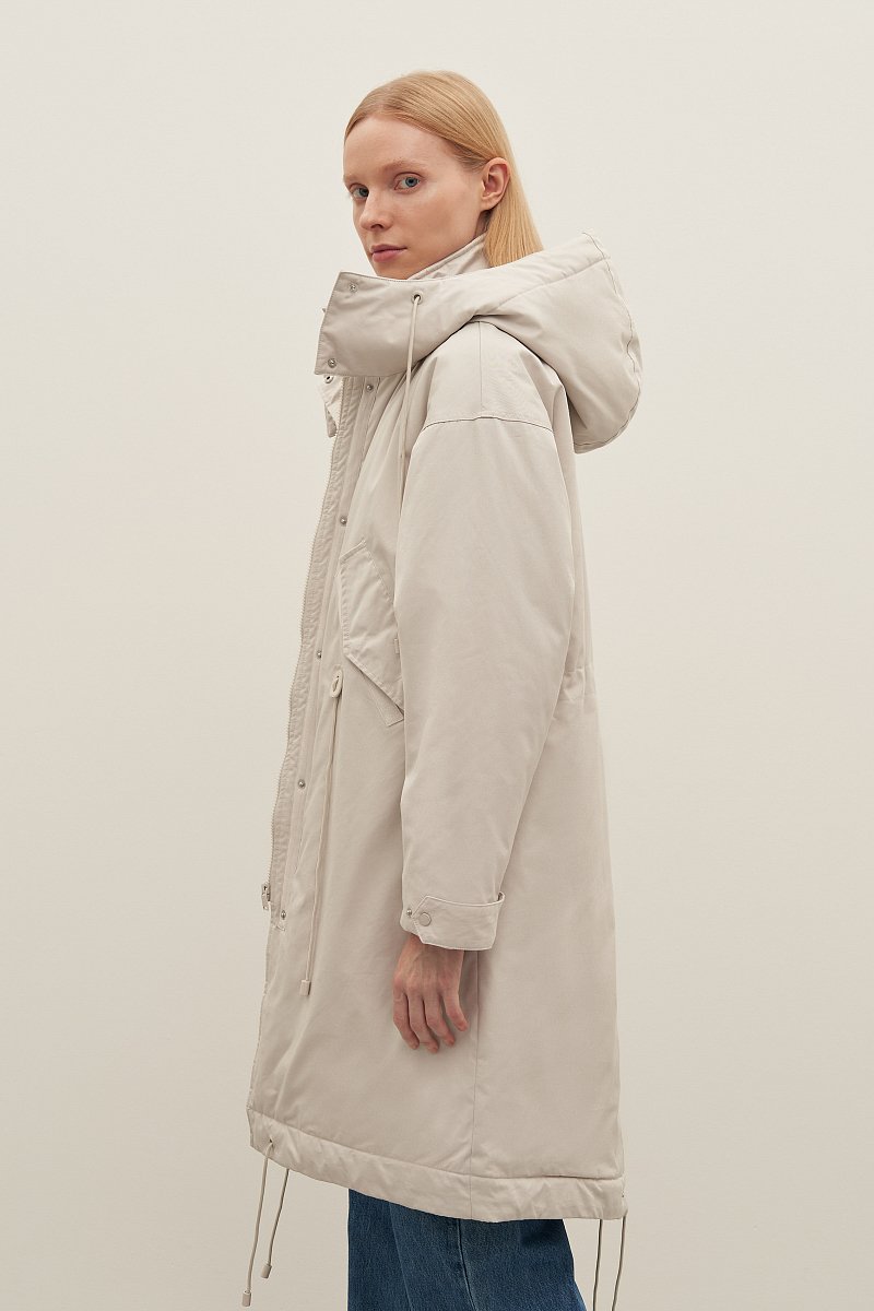 Пальто утепленное из хлопка с воротником стойкой, Модель FAD11052, Фото №4