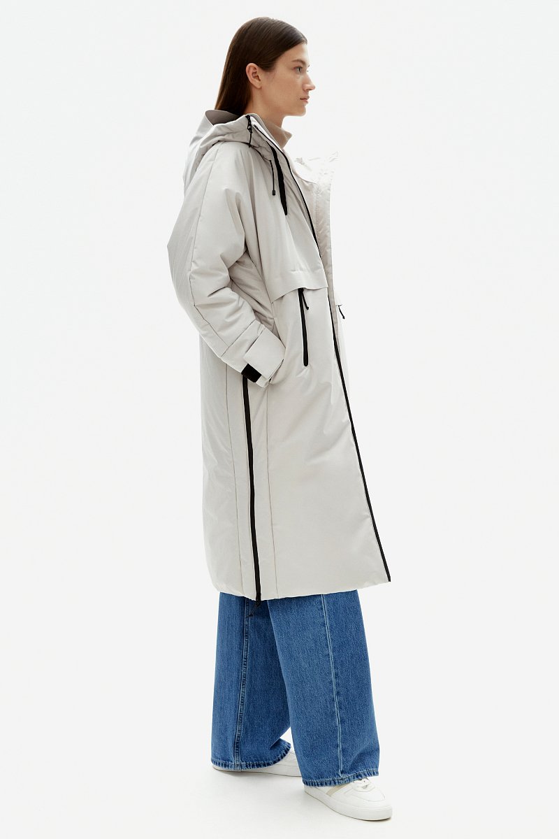 Пальто утепленное с контрастной отделкой, Модель FAD11058, Фото №4