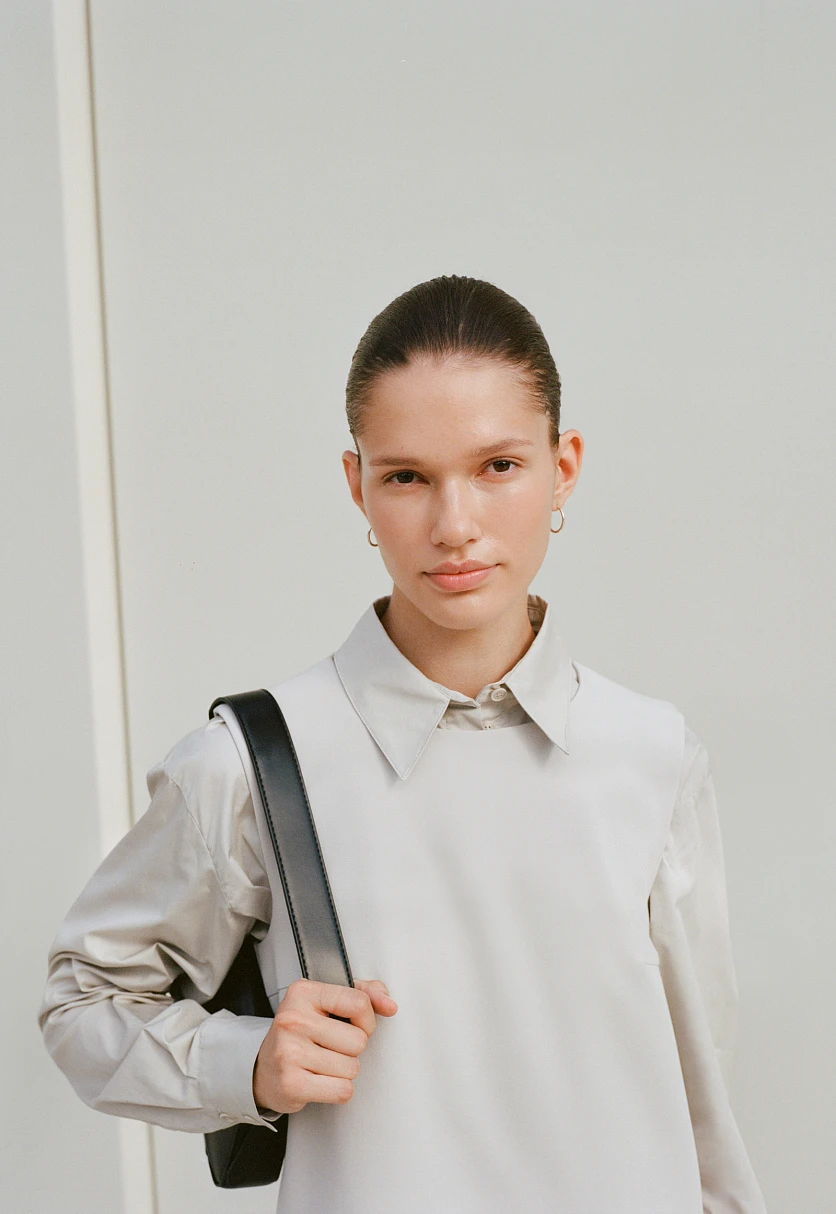 Рубашка из хлопка с отложным воротником, Модель FAD110219, Фото №1