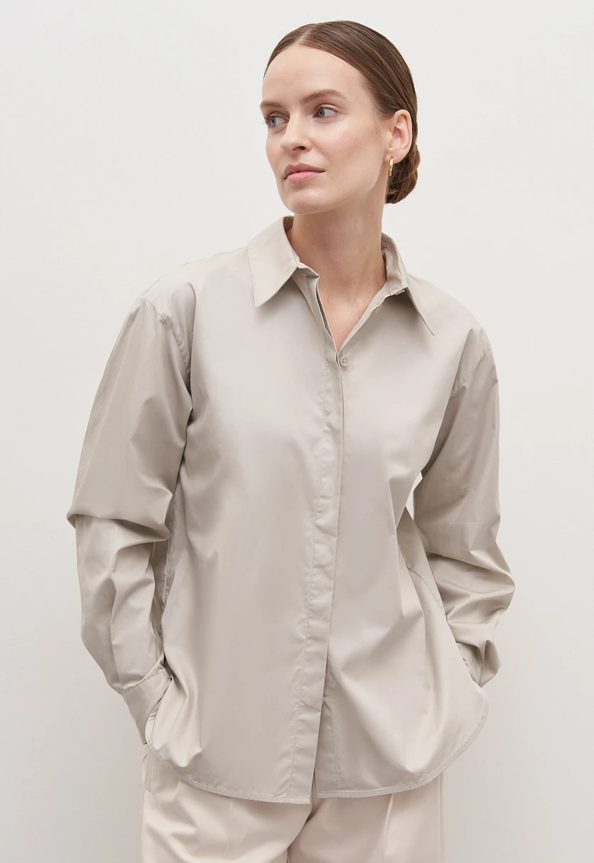 Рубашка из хлопка с отложным воротником, Модель FAD110219, Фото №2