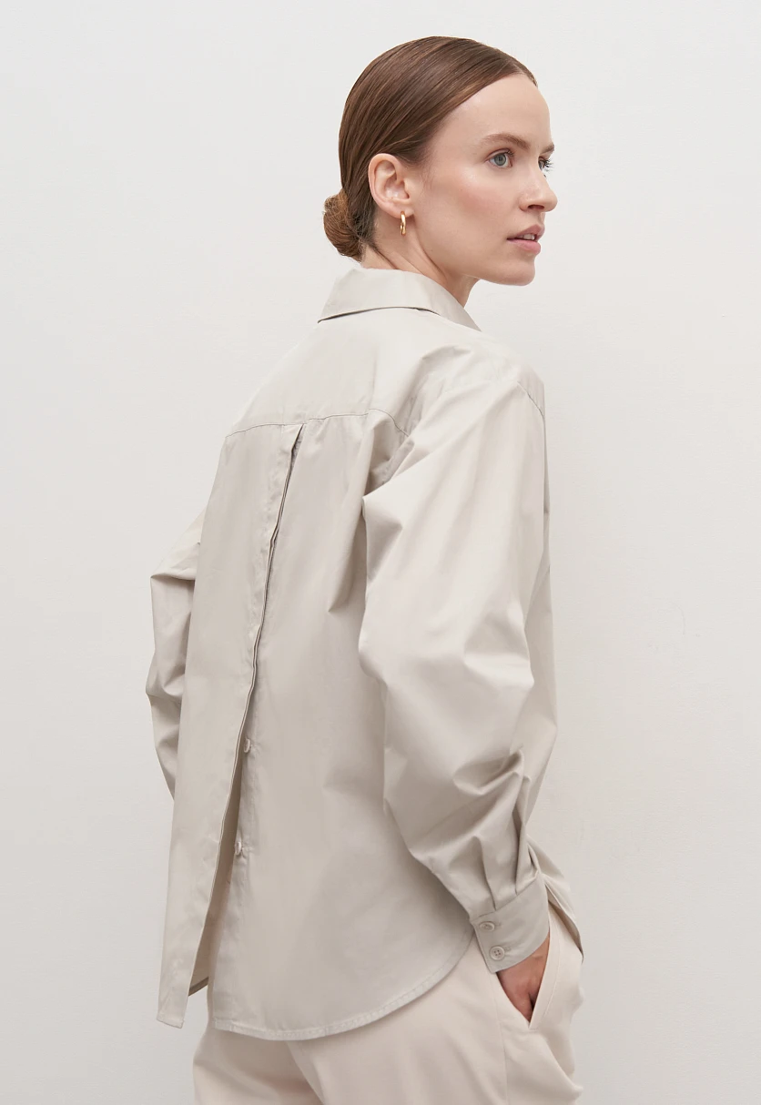 Рубашка из хлопка с отложным воротником, Модель FAD110219, Фото №6