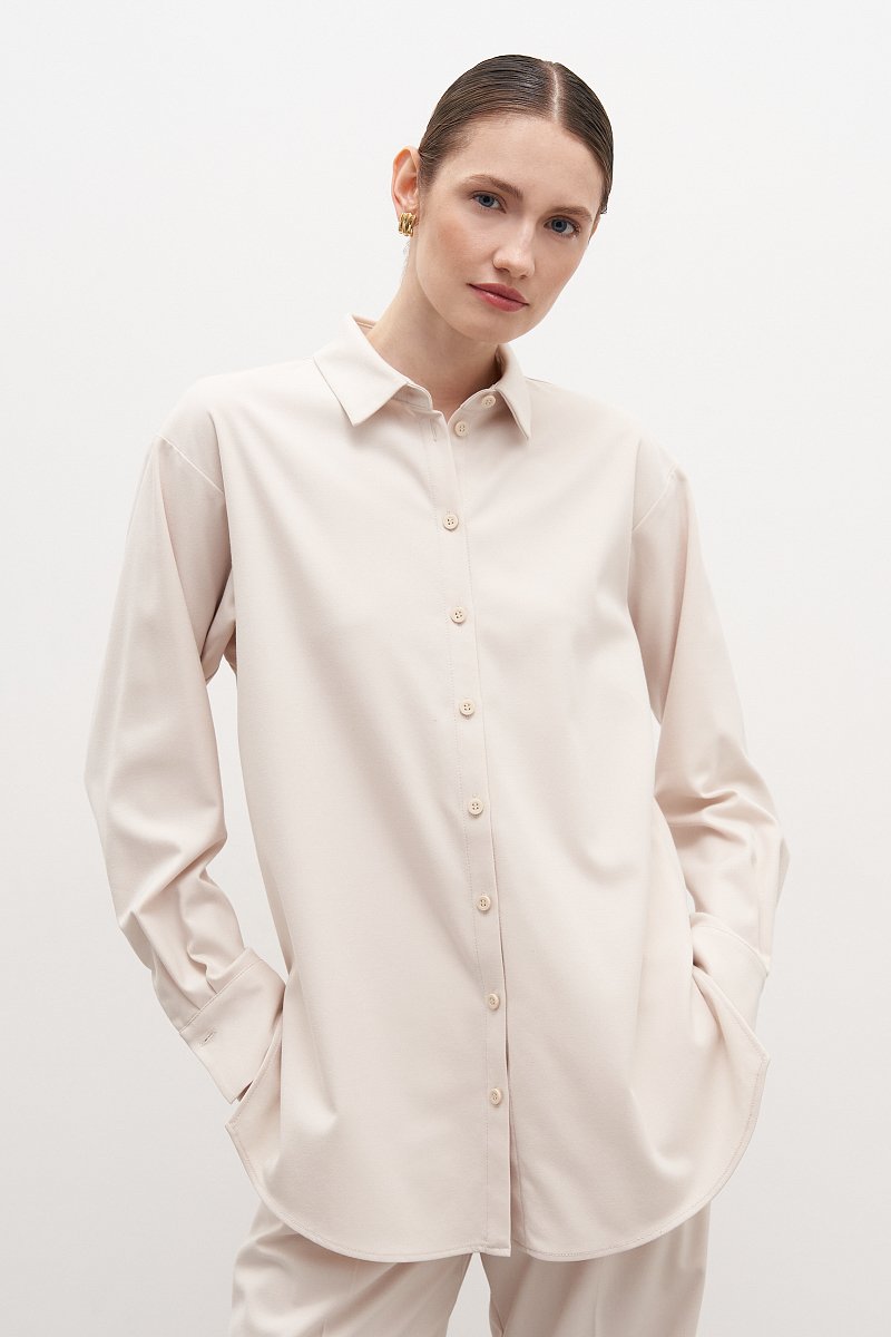 свободная женская рубашка с вискозой, Модель FAD110239, Фото №2