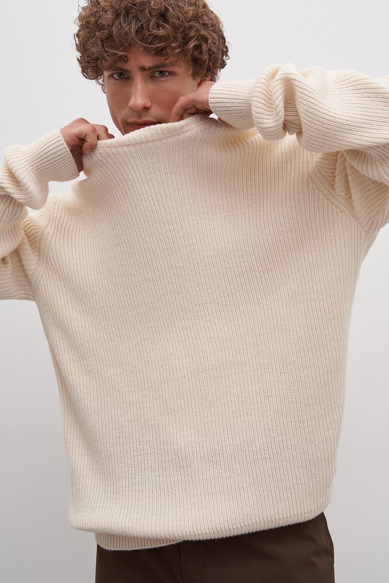 Джемпер прямого силуэта с шерстью, Модель FAD21100, Фото №3