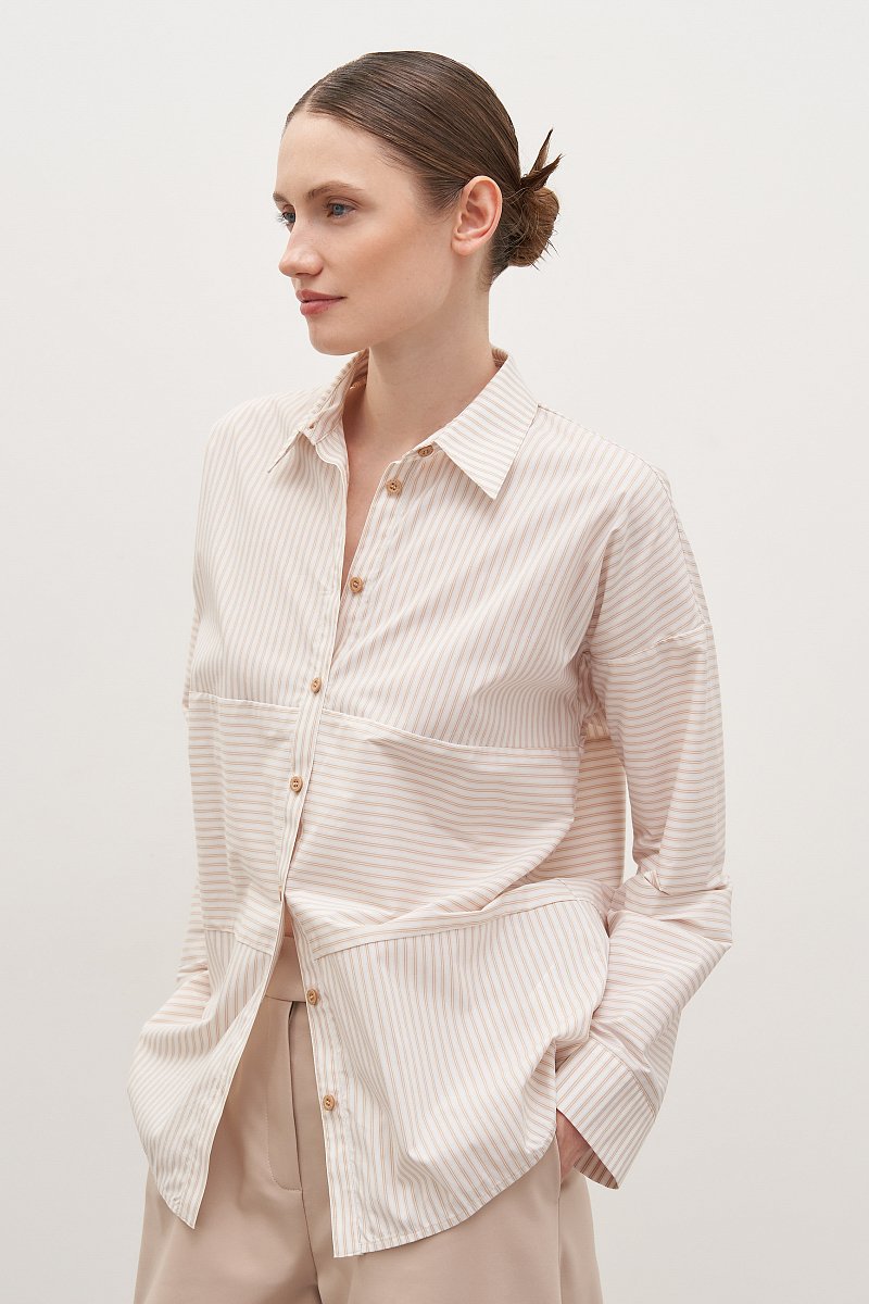 Рубашка из хлопка с отложным воротником, Модель FAD110108, Фото №4