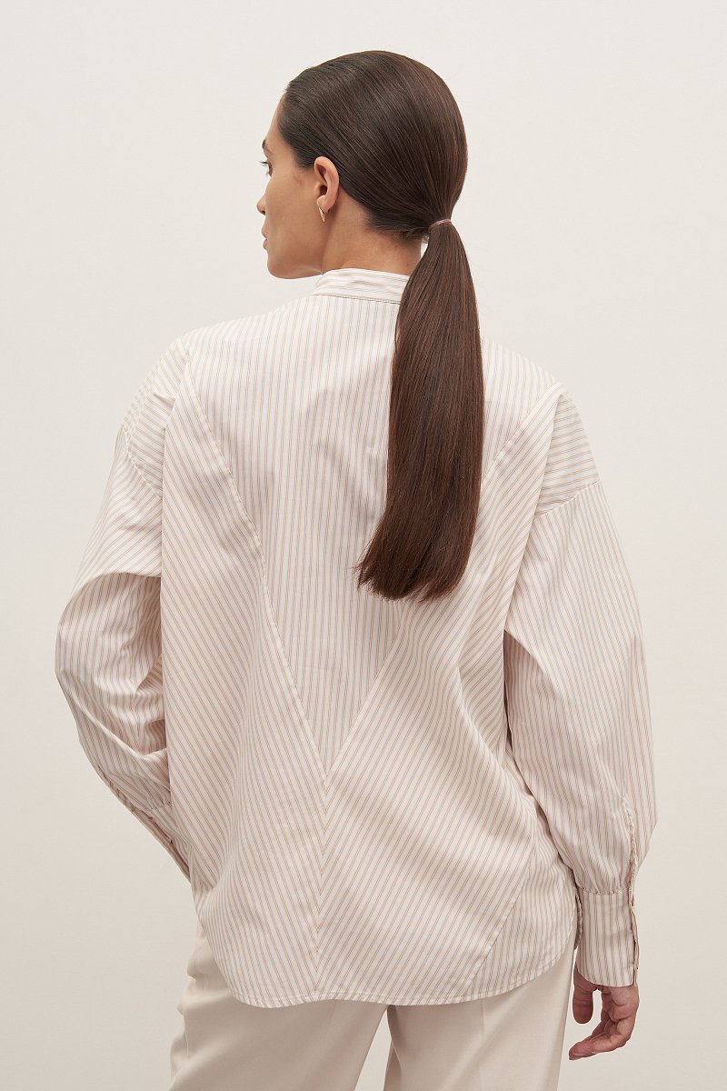 Блузка-рубашка свободного силуэта с хлопком, Модель FAD110109, Фото №5